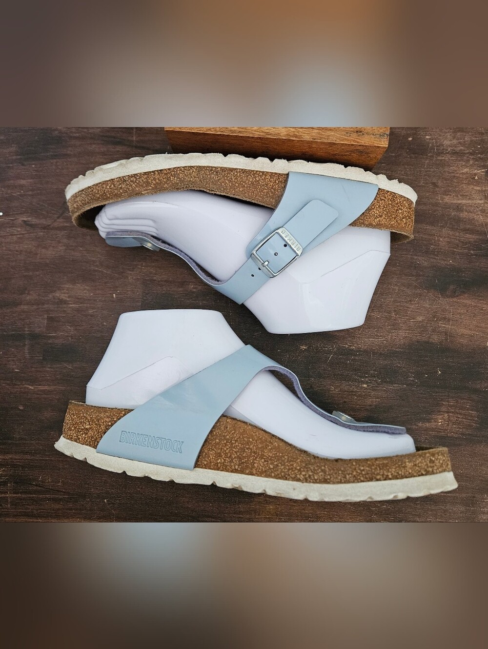 BIRKENSTOCK Gizeh Thong Sandals Dove Blue Color Size 37. - Picture 2 of 13